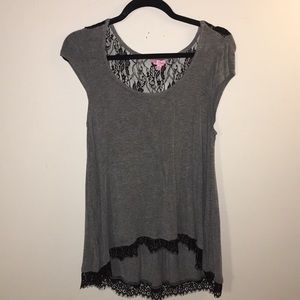 Long Top with Lace Accents